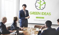 riunione aziendale per diventare un'azienda sostenibile